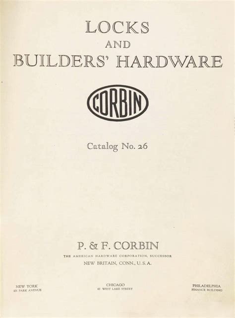 P F Corbin Catalog