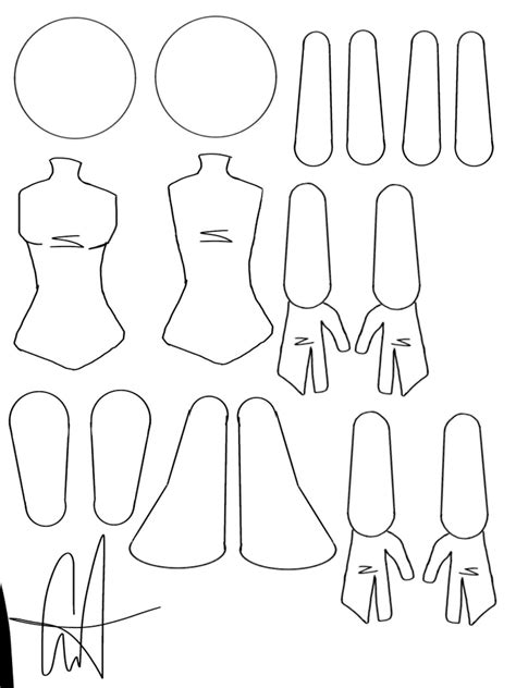 Paper Hanging Doll Template
