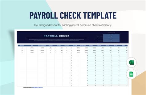 Payroll Check Template Excel