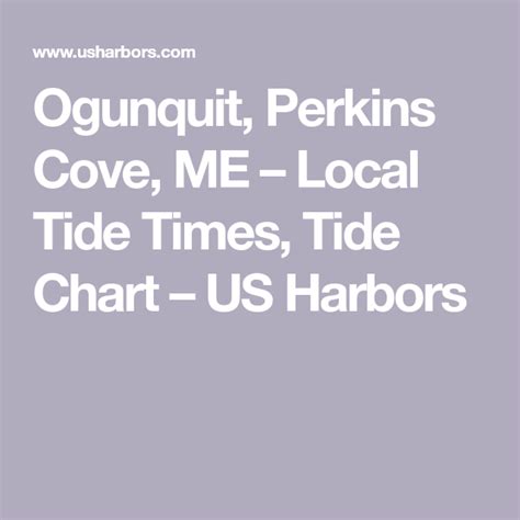 Perkins Cove Tide Chart