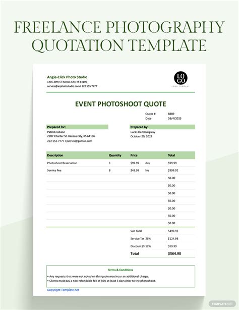 Photography Quotation Template