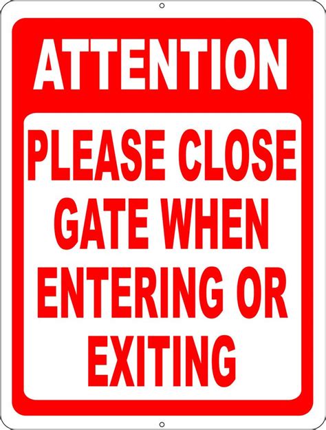 Please Close The Gate Sign Printable