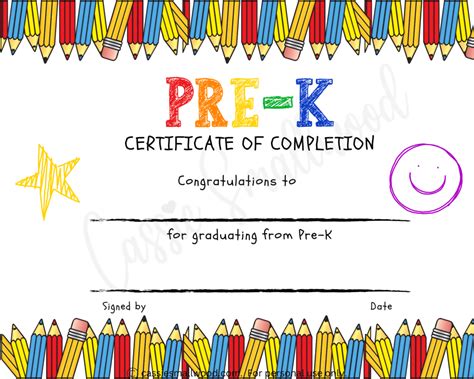 Pre K Graduation Certificate Template