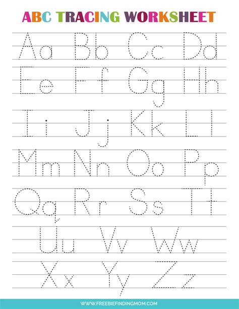 Printable Alphabet Tracing Worksheets
