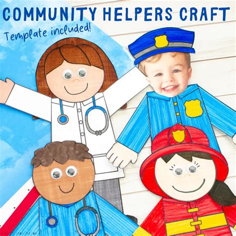 Printable Community Helpers Craft Template