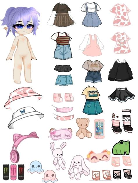 Printable Gacha Paper Doll