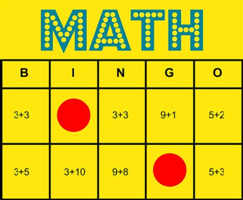 Printable Math Bingo Cards
