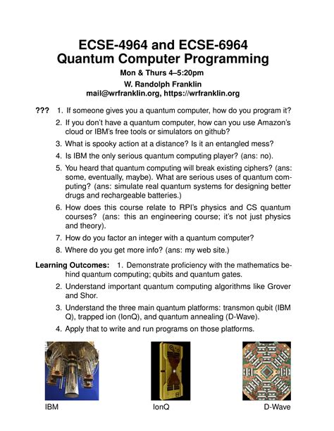 Rpi Computer Science Course Catalog