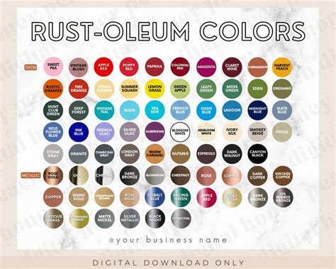 Rustoleum Color Chart Spray Paint