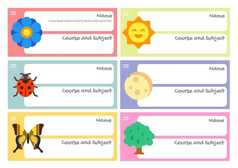 Student Desk Name Tags Printable
