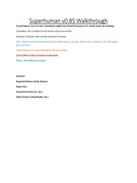 Superhuman Game Walkthrough