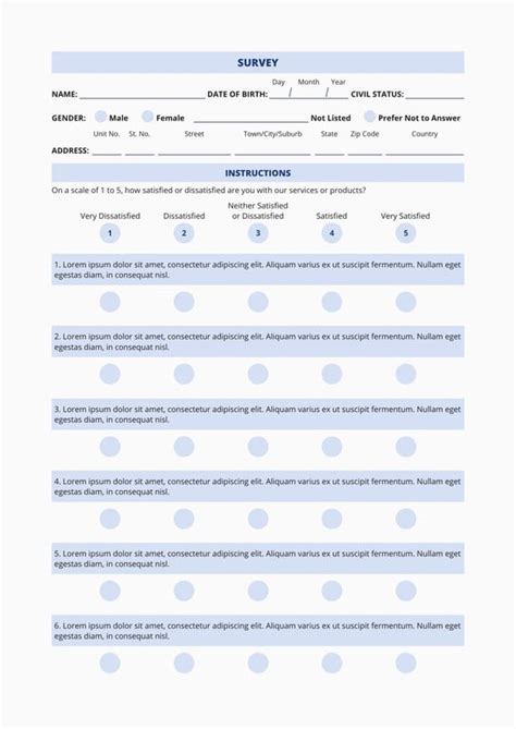 Survey Form Templates