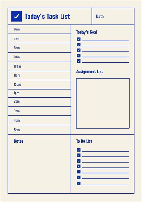 Tasks List Template