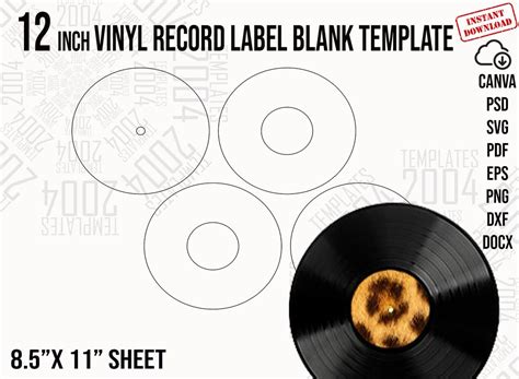 Template For Vinyl Record Label