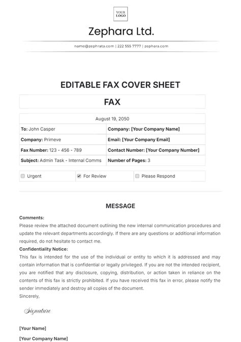 Template Gp Fax Cover Sheet