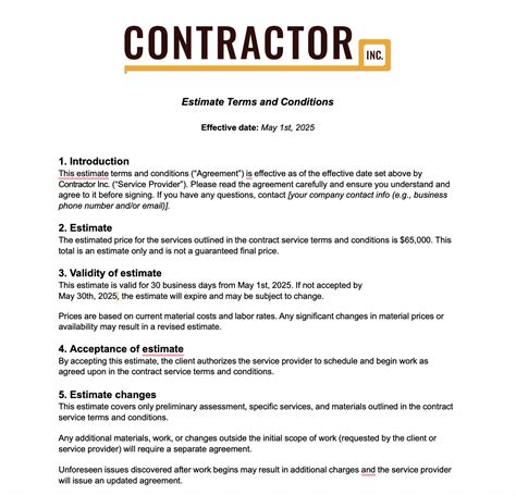 Terms And Conditions Template For Services