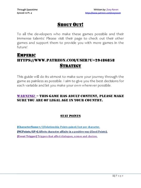 Through Spacetime Walkthrough