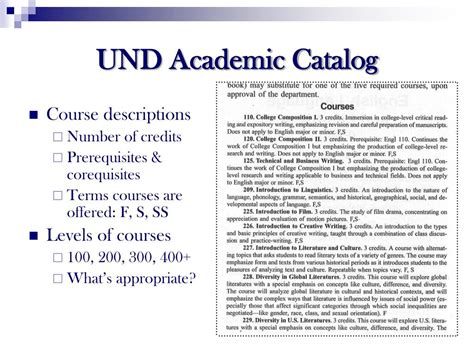 Und Academic Catalog