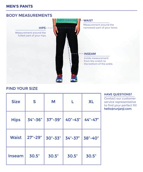 Us Sizing Chart Pants