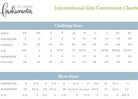 Us Uk Size Chart Clothing