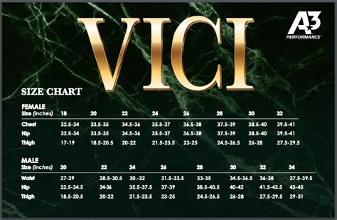 Vici Size Chart