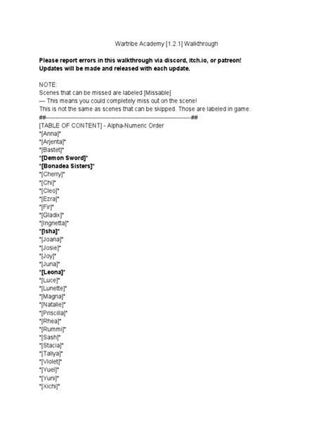 Wartribe Academy Walkthrough