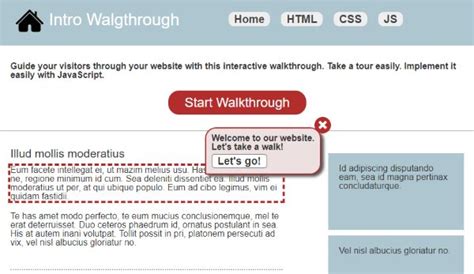 Website Walkthrough Javascript