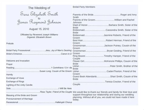 Wedding Bulletin Template