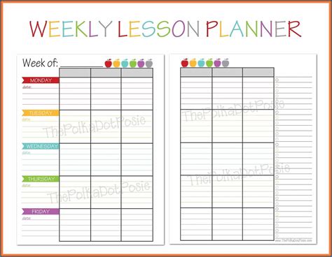 Weekly Lesson Planner Template
