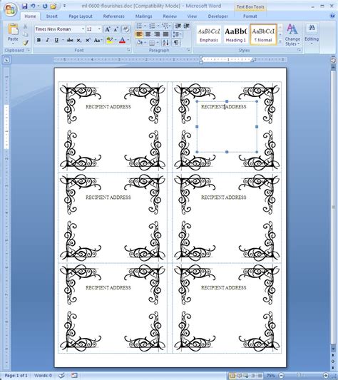 Word Document Label Template