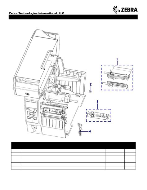 Zebra Printer Zt410 Parts Catalog